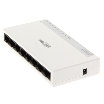 [DHT1860003] DAHUA PFS3008-8ET-L - Switch para Escritorio de 8 Puertos Fast Ethernet/ 10/100/ Diseño Compacto/ Capa 2/ switching 1.6 Gbps/ Velocidad de Reenvio de Paqutes 1.19 Mbps/