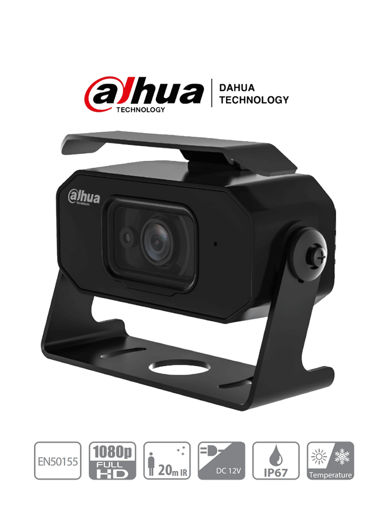 DAHUA HMW3200 - Cámara Cubo para DVR Móvil de 2 Megapixeles/ Lente de 2.8 mm/ 106 Grados de Apertura/ IR para 20 Mts/ A prueba de Choques/ IP67/ Microfono Integrado/ 