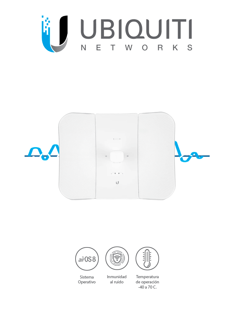 UBIQUITI LITEBEAM AC LBE-5AC-LR - Radio con antena integrada Airmax AC GEN2 5.8GHz / Exterior / Antena 26 dBi / 25 dBm / Rendimiento hasta 450 Mbps