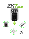 ZKTECO MA500PAK - Control de Acceso Profesional de Huella / Tarjeta y Password para Exterior con IP65 /  Incluye Contrachapa Magnética LM2805 de 200Kg / Soporte de Fijación ZL / Botón de Salida No Touch