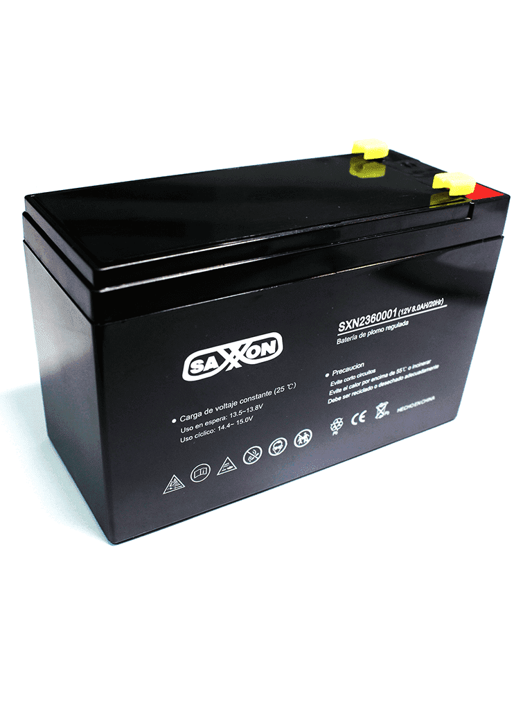 [SXN2360001] SAXXON CBAT8AH - Bateria de respaldo de 12 volts libre de mantenimiento y facil instalacion / 8 AH/ compatible DSC/ CCTV/ Acceso