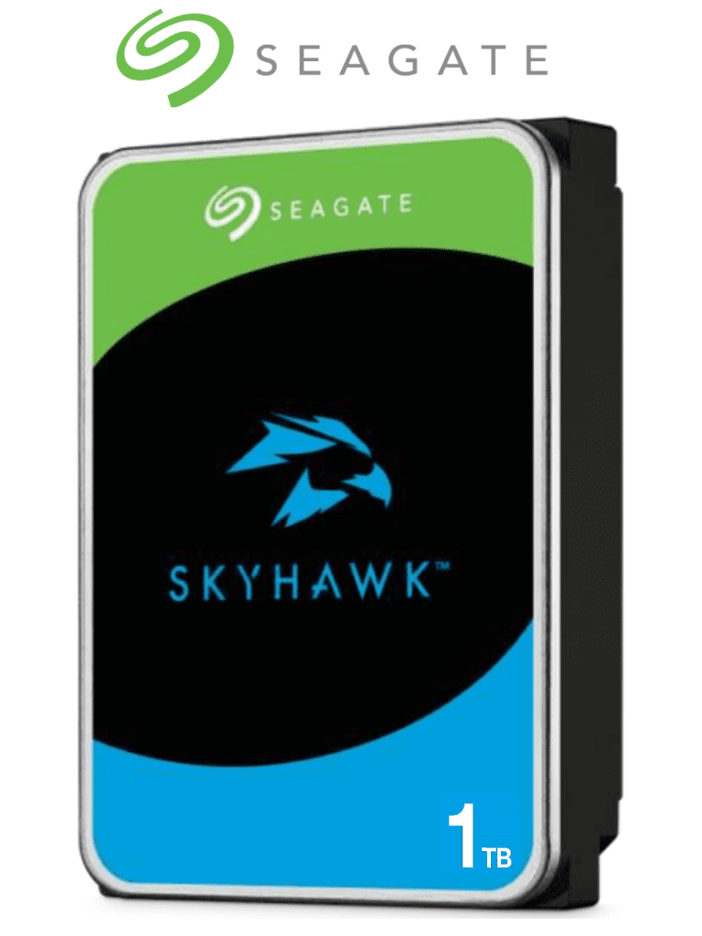 [SEA1490004] SEAGATE ST1000VX005- Disco Duro de 1TB SkyHawk/ Para Videovigilancia/ Ideal para Trabajo 24/7/ Inteface: SATA de 6 Gb/s/ Hasta 64 Cámaras/ Hasta 8 Bahías/  36 Meses de Garantía/ 