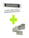 ZKTECO LM120PAK - Paquete de contrachapa magnética de 120 kg, voltaje de 12VDC incluye soporte ZL para su instalación, compatible para puertas de madera y metal