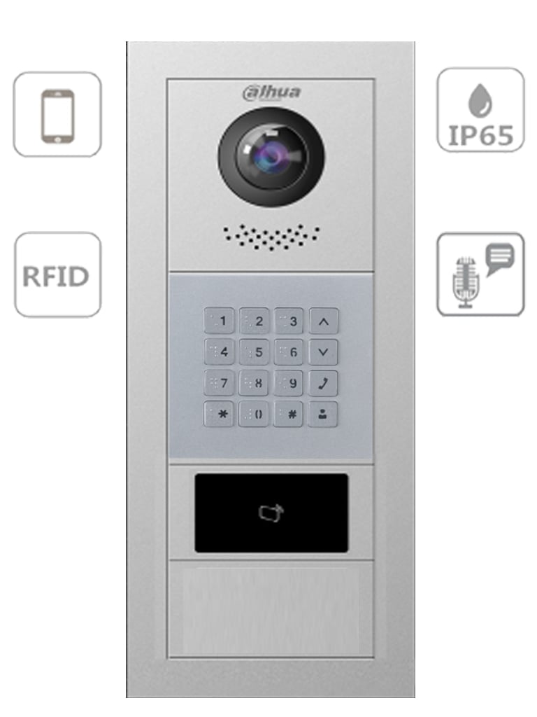 DAHUA VTO4202FX SERIES - Frente de Calle Modular para Departamentales y/o Fraccionamientos/ Función P2P/ Cámara de 2 Megapíxeles/ Apertura con Tarjetas Mifare/ Hasta 100 Monitores/ Notificación a APP/ Apertura Remota/ #EdificioInteligente