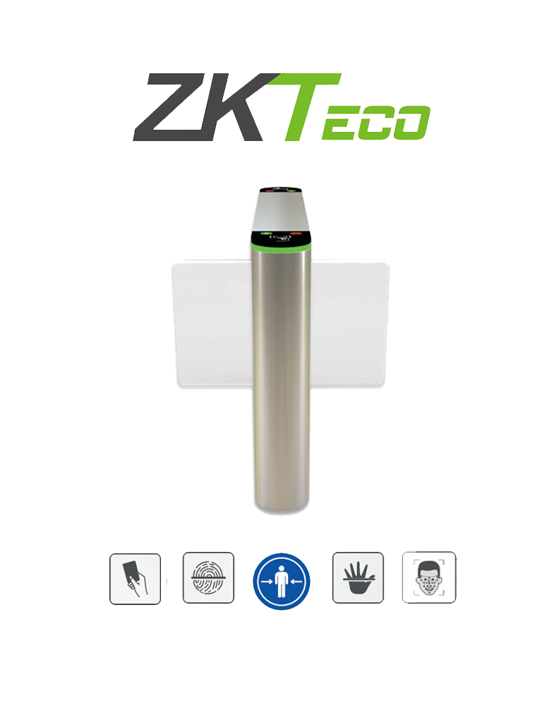 ZKTECO SBTL320 - Barrera Peatonal Central Abatible/ Acero SUS304/ Aletas de Acrílico/ 110V/ Exterior Protegido/ 30 Personas x Min/ 2 millones de Ciclos/ Carril 75 cm/ Infrarrojos/ No cuenta con Lectores y Panel/ (REQUIERE BARRERA SBLT300)