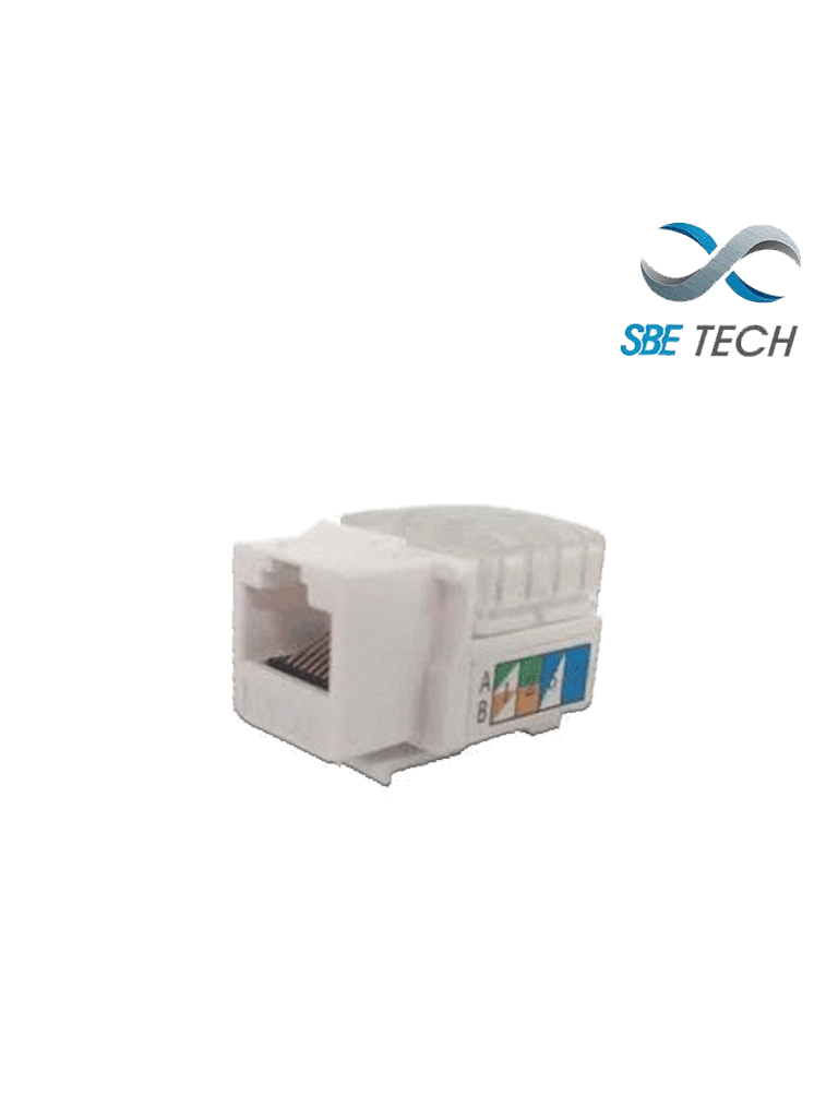 SBETECH JACKC6WT- Modulo jack keystone RJ45 / 8 Hilos / CAT 6/ Compatible con calibres AWG 22-26 / Color blanco
