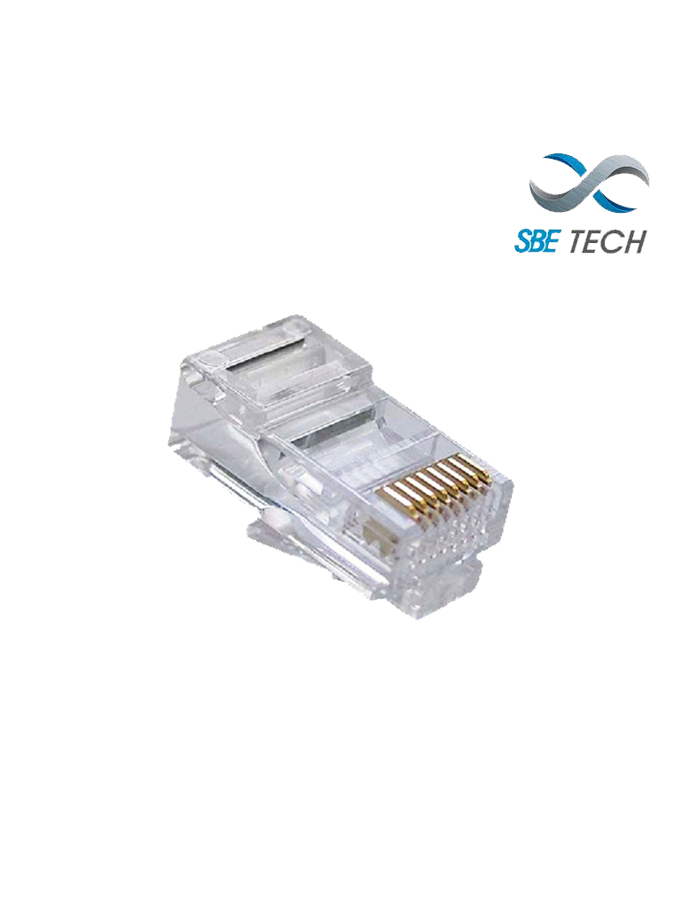 [SBT1610004] SBETECH 24018P8C - Plug RJ45 8 posiciones 50 micras de Oro CAT5e (50 pza)