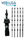 YONUSA K156L - Kit de 5 postes de perfil 3/4 en color negro de 1.2 mts de largo, con 6 aisladores de paso para 6 líneas con 15 cm de separación/ Listo para instalación en campo