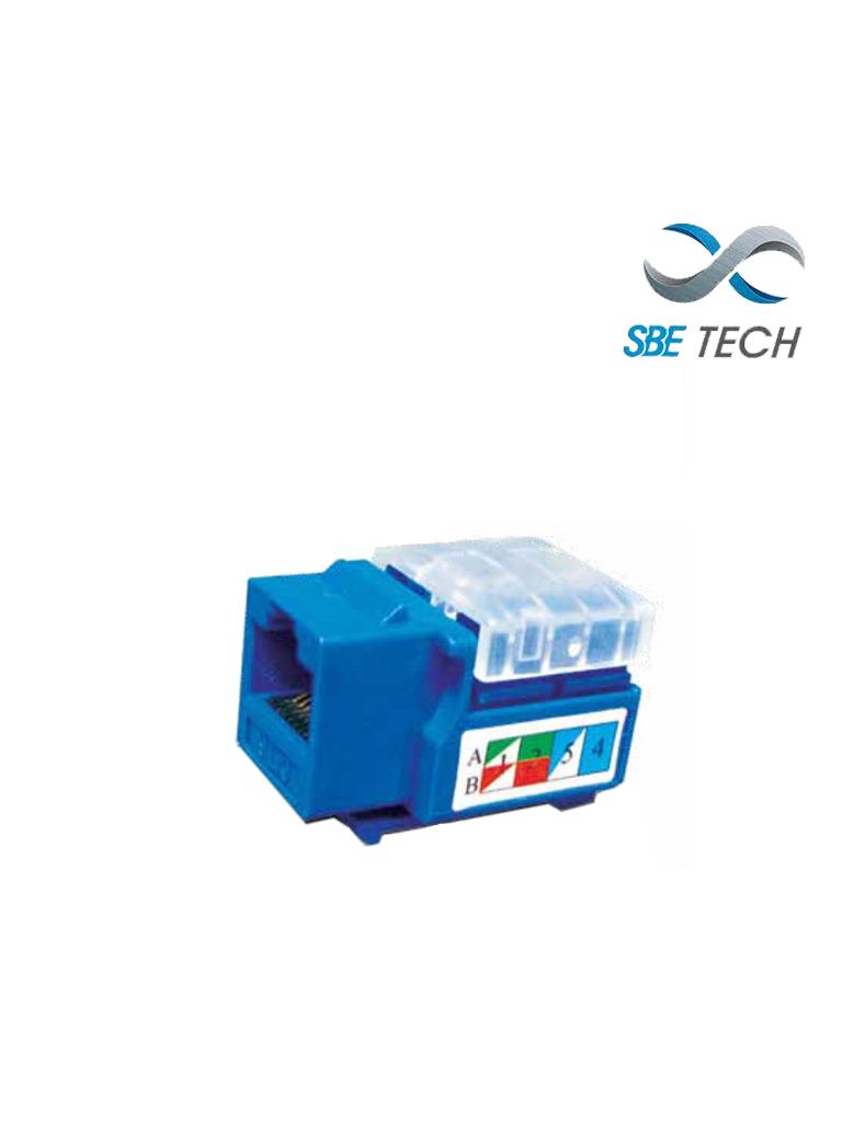 [SBT1610006] SBETECH 2302BL- Modulo jack keystone RJ45 / 8 Hilos / CAT 5e / Compatible con calibres AWG 22-26 / Color azul
