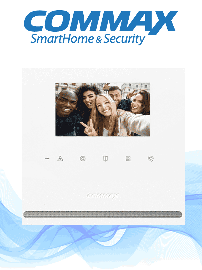 [cmx2160004] COMMAX CDV43Y - Monitor para video portero Commax de 4.3 pulgadas, Soporta 2 frentes de calle y auricular 29041/ Conexión a 4 hilos 