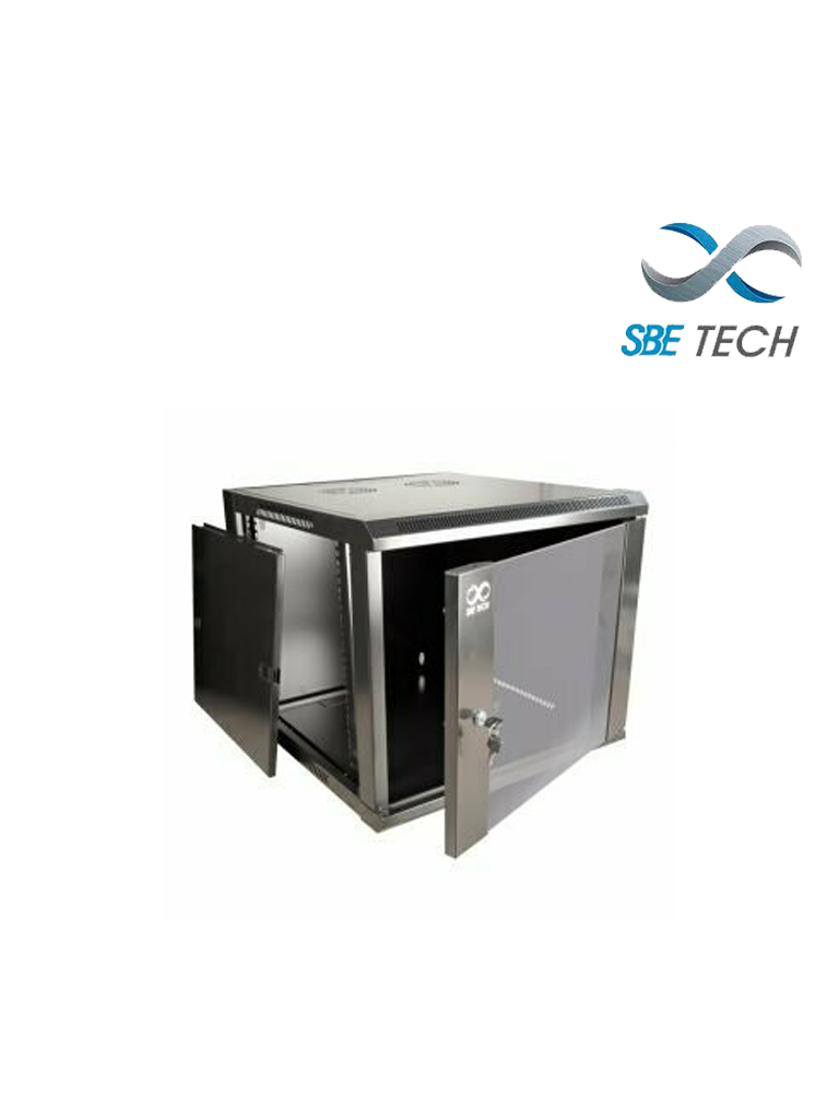 SBETECH GNLPAR12URP- Gabinete de pared / 12 UR / Capacidad de carga de 60 Kg / Ancho 60.0 cm x profundidad 60.0 cm x alto 640. cm / Puerta delantera de cristal templado