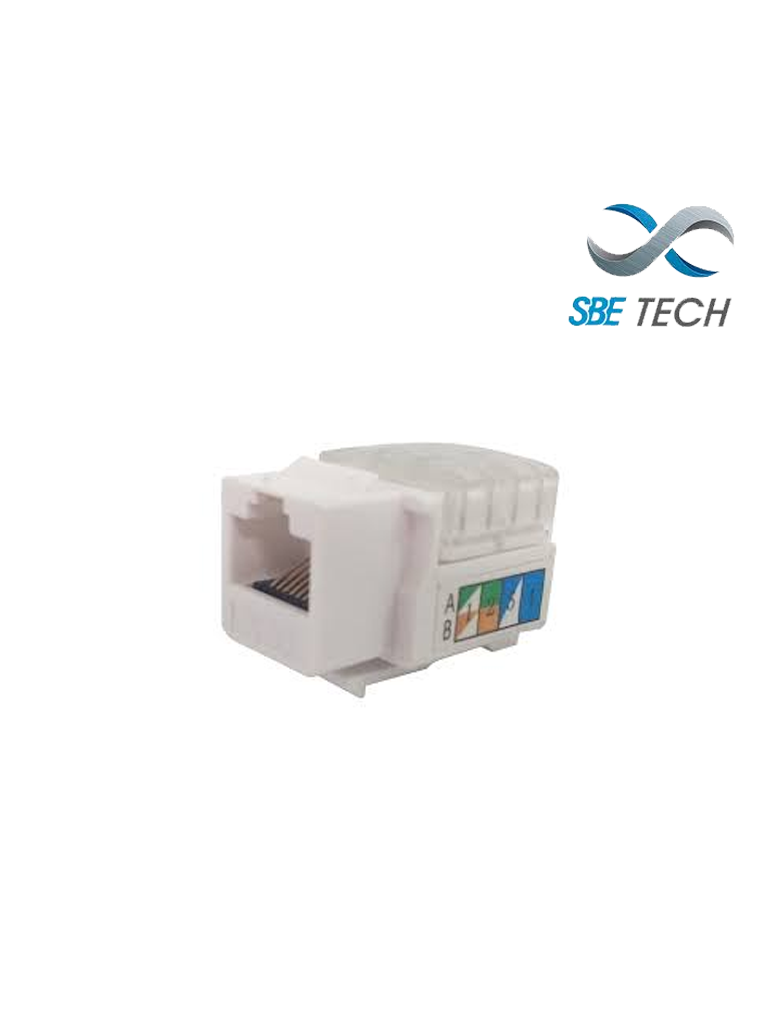 [SBT1610008] SBETECH 2302WT- Modulo jack keystone RJ45 / 8 Hilos / CAT 5e / Compatible con calibres AWG 22-26 / Color blanco