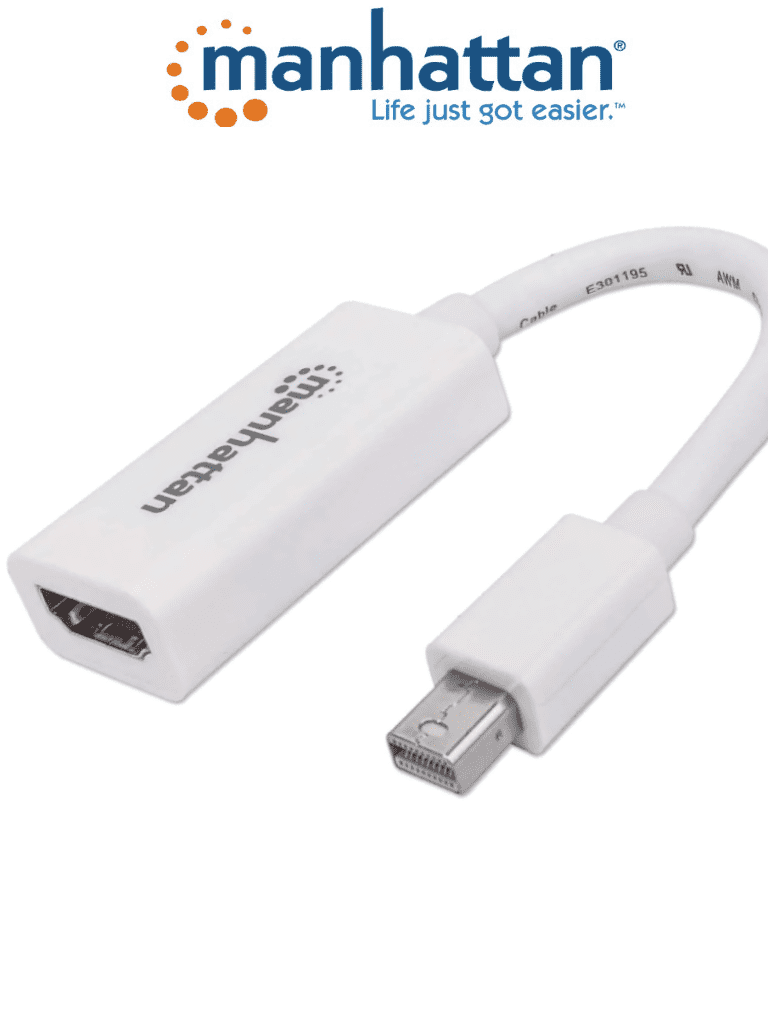 MANHATTAN 322461 - Adaptador Pasivo de Mini DisplayPort a HDMI/ Mini DisplayPort Macho a HDMI Hembra/ Soporta Una Resolución de 1080p@60Hz/ Soporta Audio sin Compresión/ 