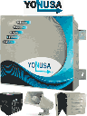 YONUSA EY10000127AFBAT - Paquete de energizador anti plantas o alta frecuencia de 10,00V con hasta 10,000 mts lineales, incluye batería de respaldo de 12VDC a 4.5 AH, sirena de 30W y gabinete metálico 