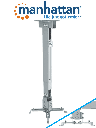 MANHATTAN 461191 - Soporte de Proyector para Montaje en Techo o Pared/ 20 Kg de Carga/ Altura Ajustable/ Inclinación y Rotación Ajustable/ Movimiento Articulado/ Color Plata/ Diseño Multipropositos/ 