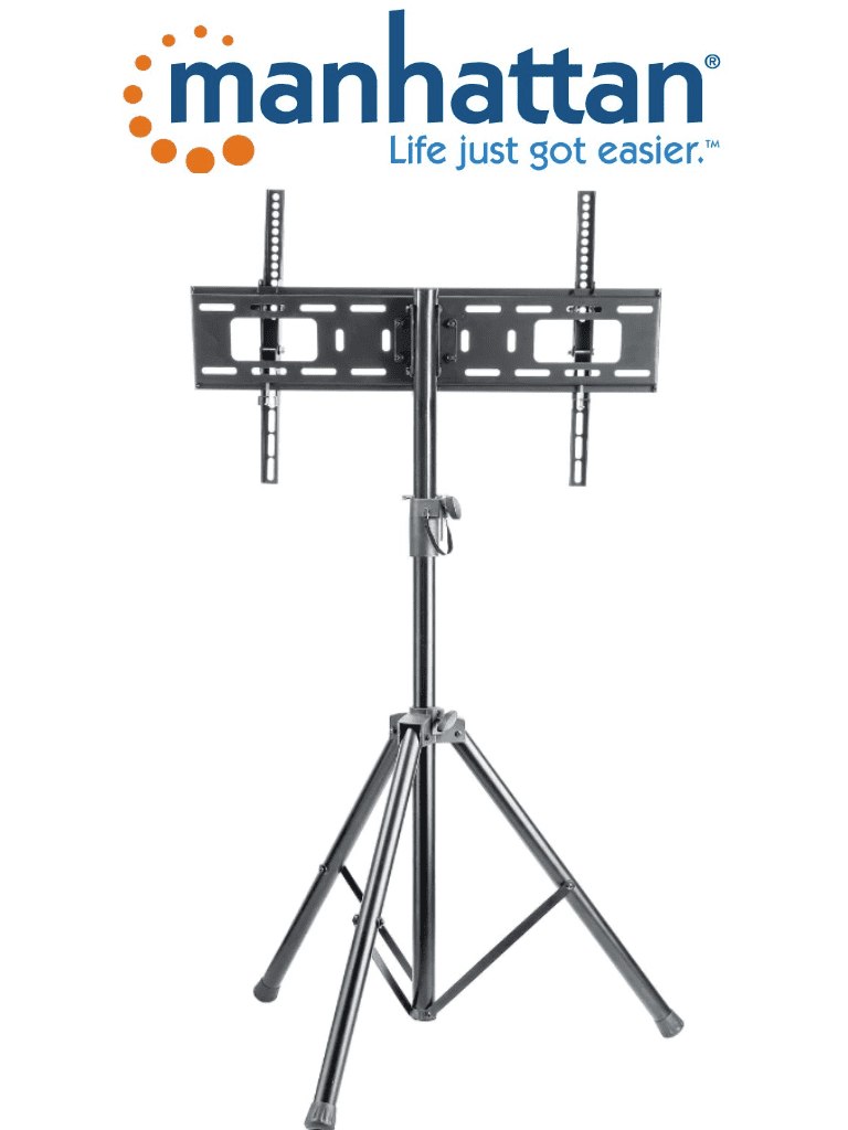 [MAN0530007] MANHATTAN 461412- Soporte de Piso para Pantallas de 37 a 70 Pulgadas/ 35 Kg de Carga/ Trípode con Ajuste de Altura de 1.24 a 1.88 Mts/ Ajuste de Inclinación/ VESA 200/ 400x200/ 300/ 400/ 600x400/