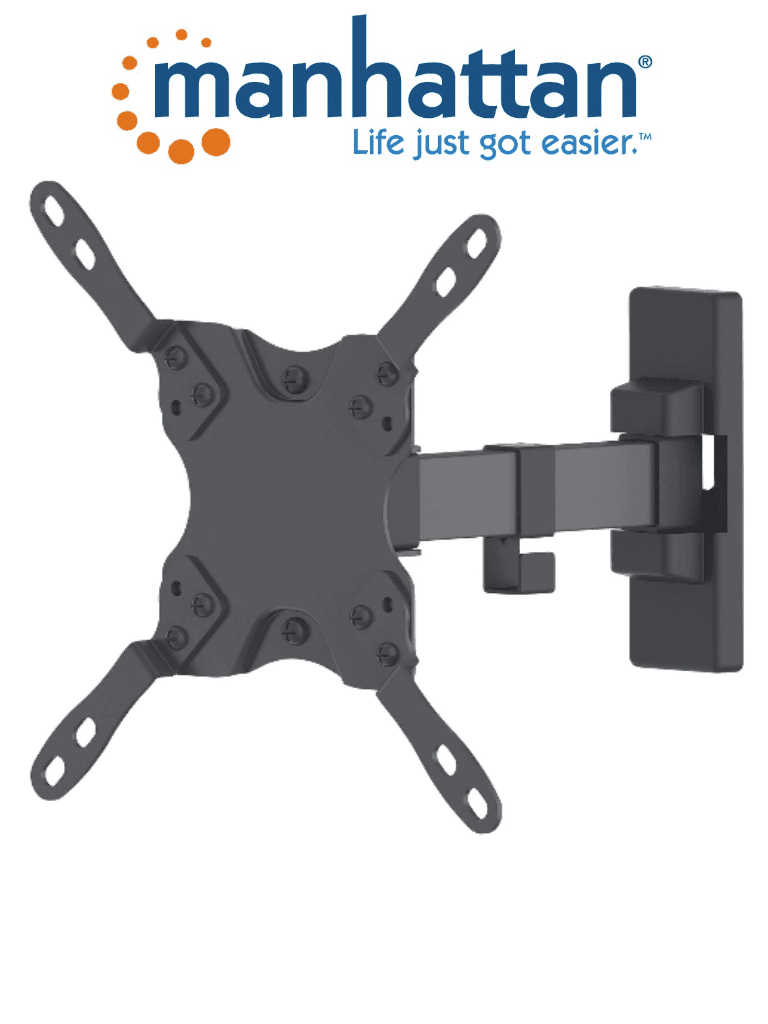 [MAN0530009] MANHATTAN 461399 - Soporte para Pantalla de 13 a 42 Pulgadas/ 20 Kg de Carga/ Brazo Articulado/ Distancia a la Pared de Hasta 19 cm/ Acero/ VESA/ 75/ 100/ 200x100/ 200/