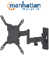 MANHATTAN 461405 - Soporte para Pantallas de 13 a 42 Pulgadas/ 20 Kg de Carga/ Brazo Articulado Doble/ Distancia a la Pared de Hasta 27.3 cm/ Acero Solido/ Ajuste de Inclinación y Angulo/ VESA 75/ 100/ 200x100/ 200/