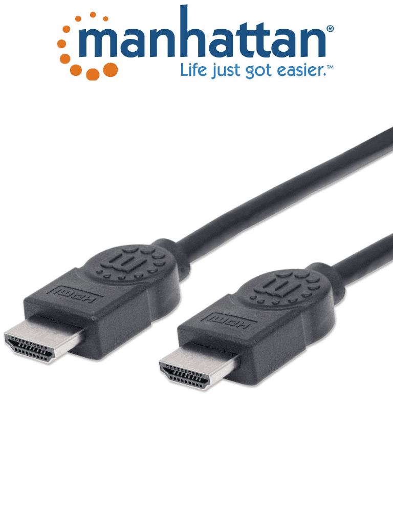 MANHATTAN 323239- Cable HDMI  de Alta Velocidad de 5 Metros/ Resolución 4k@30Hz/ Soprota 3D/ HDMI Macho a Macho/ Soporta Canal de Retorno de Audio (ARC)/ Blindado para Reducir Interferencia/ 