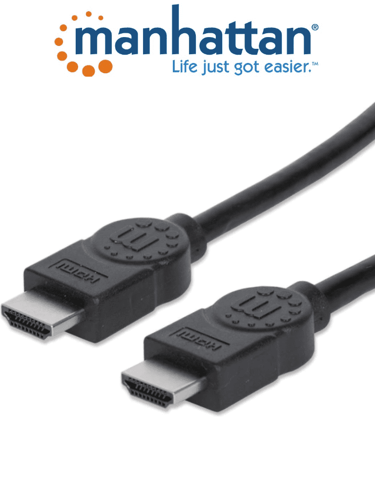 MANHATTAN 323246 - Cable HDMI de Alta Velocidad de 10 Metros/ Resolución 4k@30Hz/ Soprota 3D y Canal de Ethernet de 100 Mbps/ HDMI Macho a Macho/ Soporta Canal de Retorno de Audio (ARC)/ Blindado para Reducir Interferencia/ 