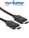 MANHATTAN 323260 - Cable HDMI de Alta Velocidad de 15 Metros / Resolución 4k@30Hz/ Soprota 3D y Canal de Ethernet de 100 Mbps/ HDMI Macho a Macho/ Soporta Canal de Retorno de Audio (ARC)/ Blindado para Reducir Interferencia/ 