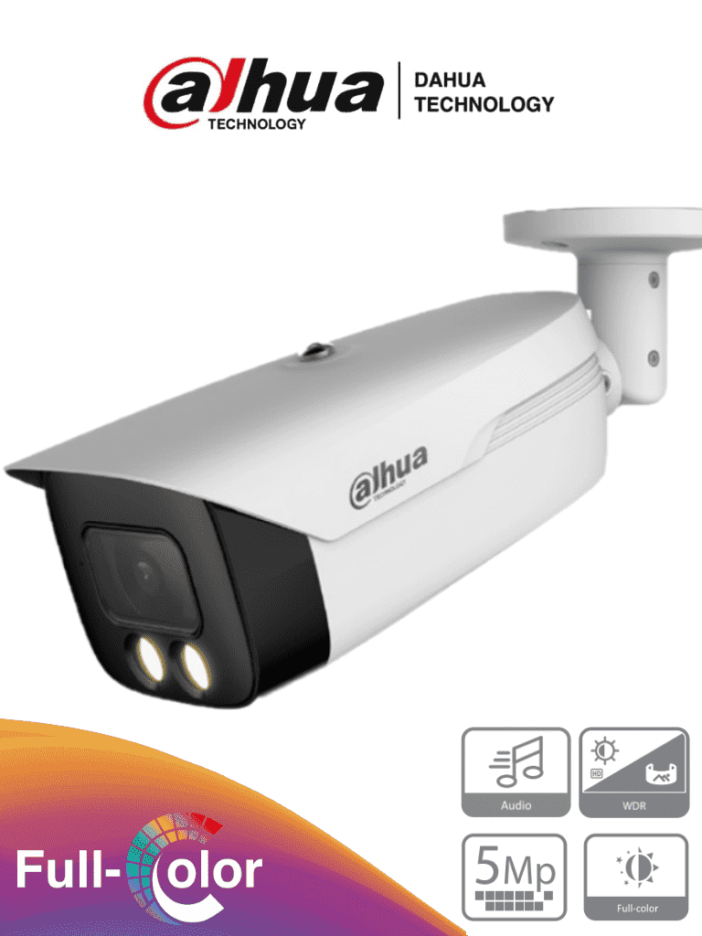 [DHT0290051] DAHUA HAC-HFW1509MH-A-LED - Camara Bullet Full Color de 5 Megapixeles/ Lente de 3.6mm/ Microfono Integrado/ Luz Blanca de 50 Mts/ WDR Real de 120 dB/ Color 24/7/ IP67/ Starlight/