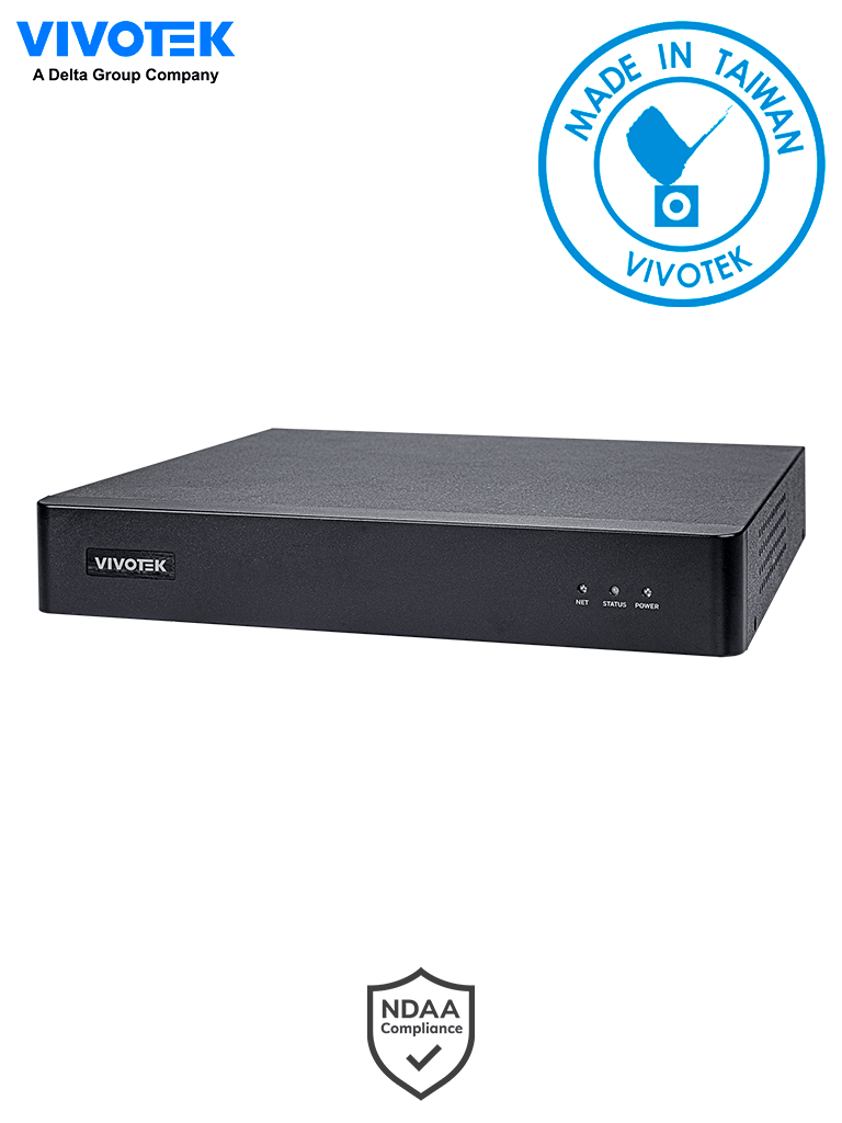 [VIV0180002] VIVOTEK ND9213P - NVR 4 Canales/ 1 Bahia/ 4 puertos PoE FE RJ45 /1 puerto FE RJ45/ 1 puerto HDMI 4K/ 1 puerto VGA/ Ciberseguridad Trend Micro/ Control de Aforo/ Smart VCA Search/ Gestion PoE/ App Vivocloud/ Centralizacion VAST 2/NDAA/ONVIF #DW