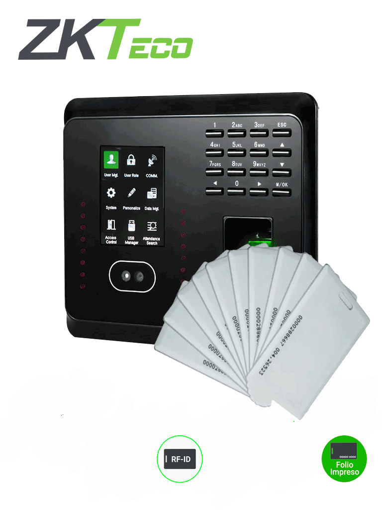 ZKTECO MB360IDP- Paquete de Control de Acceso y Asistencia MB360ID con 20 tarjetas de proximidad ID de 125Khz  IDCARDKR2K ZAS475002  