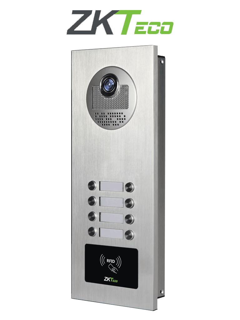 ZKTECO VE08A01 - Videoportero Departamental para 8 Monitores / Cámara  de 700TVL / Ángulo de Visión 92° / Visión Nocturna / Apertura de Puerta con Tarjeta RFID/ IP54 