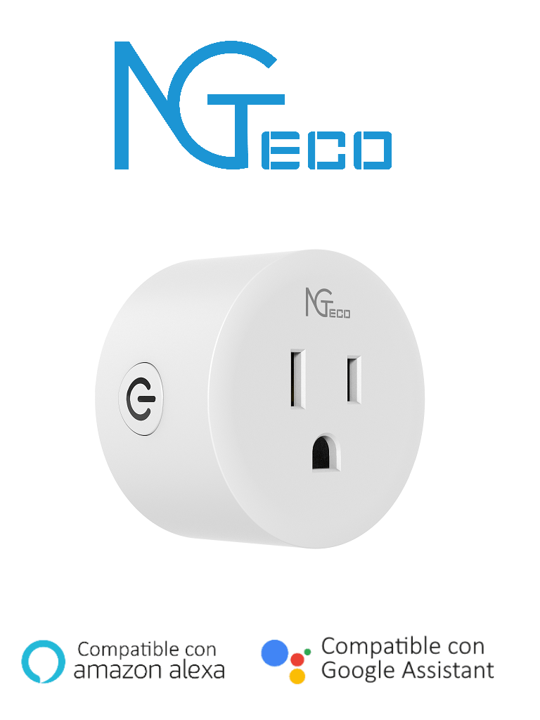 [ZKT1310001] NGTECO NGP300 - Contacto Inteligente WiFi / Control Remoto vía App /  Personalice Horarios   / Control por Voz / Compatible con Amazon Alexa y Asistente de Google / #favoritos