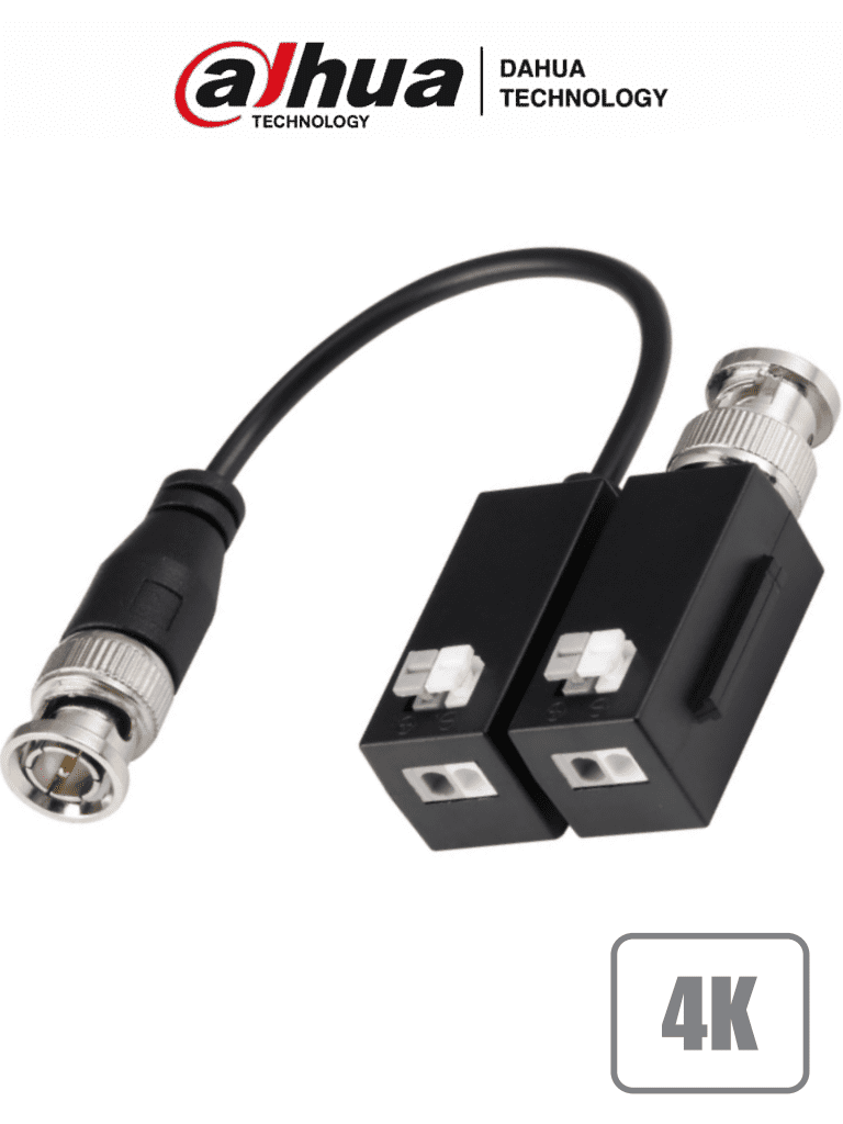 [DHT0410001] DAHUA PFM800B-4K - Transceptores pasivos 4K que transmiten video de hasta 8MP a 200 metros. Compatibles con resoluciones 720P, 1080P, 4MP, 5MP y 4K en formatos HDCVI, TVI, AHD y CVBS. Ideales para vigilancia en alta resolución y largas distancias.