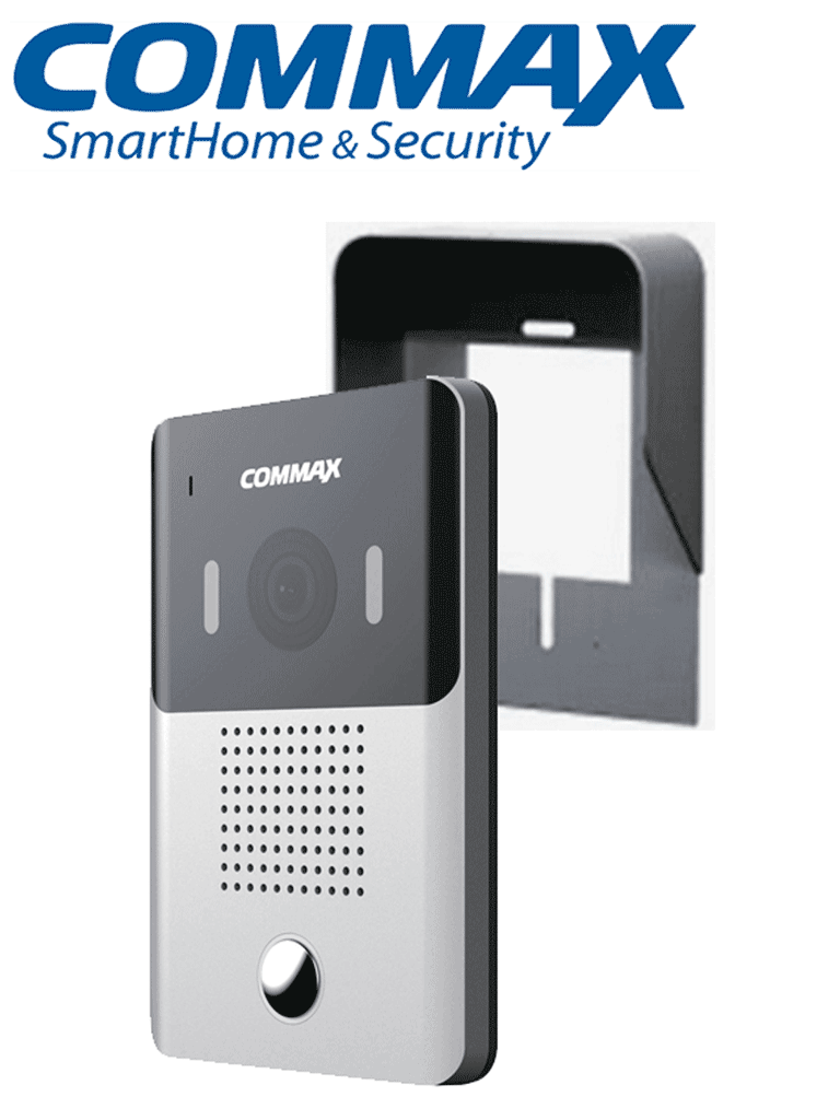 [cmx2390014] COMMAX DRC4YP - Frente de calle para videoportero, compatible con monitores Commax uso en interior y exterior/ Soporta 2 monitores/ Salida de relay para función de apertura de puerta incluye cubierta metalica