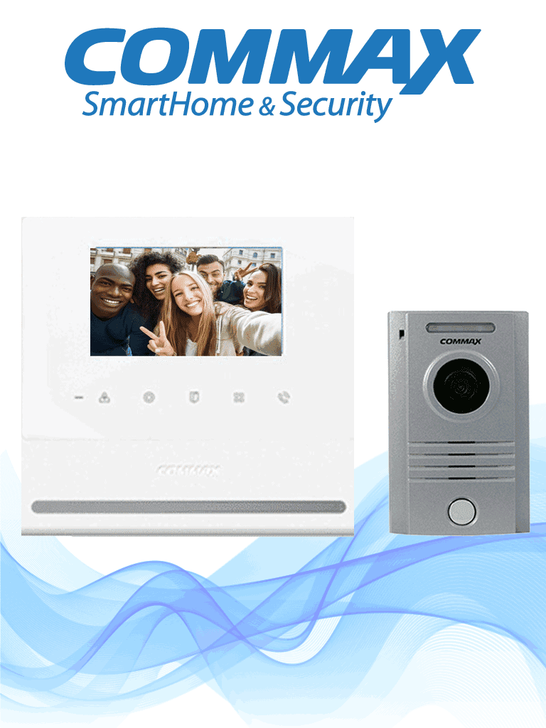 COMMAX CDV43YP - Paquete de monitor con pantalla de 4.3 pulgadas manos libres incluye frente de calle de aluminio con relay para apertura de puerta/ Conexion a 4 hilos 