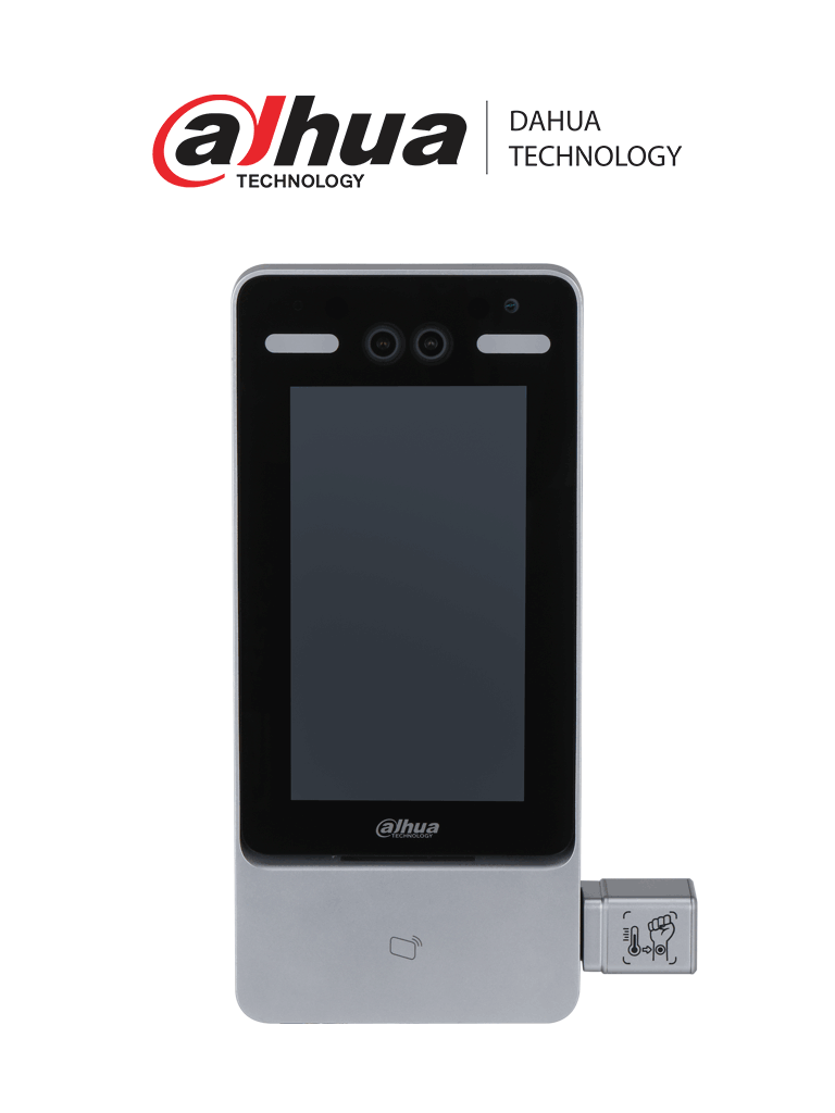 DAHUA DHI-ASI7213YO-V3-T0 - Control de Acceso con Reconocimiento Facial/ Con Medición de Temperatura en Muñeca/ Pantalla Touch de 7 Pulgadas/ Camara de 2 MP/ 50,000 Usuarios/ 50,00 Rostros/ 50,000 Passwords/ 100,000 Registros / #PFDahua