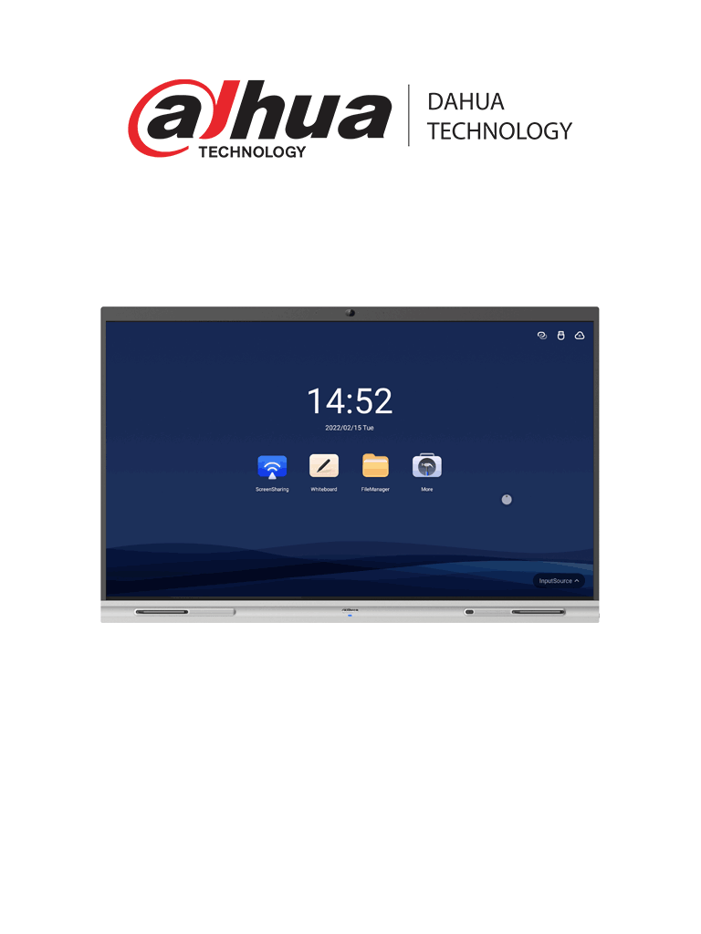 DAHUA DHI-LCH65-MC410-B - Pantalla Interactiva 4k/UHD/ 65 Pulgadas/ Touch/ Android/ Resolucion de 3840 x 2160/ Camara de 5 Megapixeles Integrada/ Ideal para Escuelas y Oficinas/ Brillo de 350 cd/m2/ Microfono y Altavoces Integrados/ Case Metalico/ 