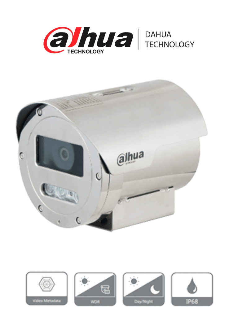 [DHT0120001] DAHUA DH-ECA3A1404N-HNRXB - Camara IP Antiexplosion de 4 Megapixeles/ 4x de Zoom Optico/ H.265+/ IR de 40 Metros/ Inteligencia Artificial con SMD Plus/ Starlight/ WDR Real de 120dB/ IP68/ TVS 6000V/ 