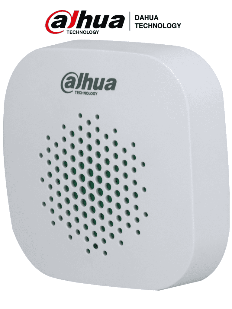 DAHUA DHI-ARA12-W2 -Sirena Inalámbrica Interior / 85 dB +- 3 / 3 Niveles de Volumen / Led Indicador / Alarma de Batería Baja / Medición de Temperatura / Función de Salto de Frecuencia /  #AlarmasDahua #KitDahua