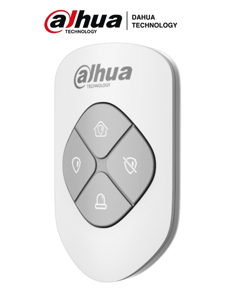 DAHUA DHI-ARA24-W2 - Control Remoto Tipo Llavero de 4 Botones / Armado - Desarmado - En Casa - Emergencia / Función de Salto de Frecuencia / Led Indicador de Estado Color Rojo o Verde / #AlarmasDahua