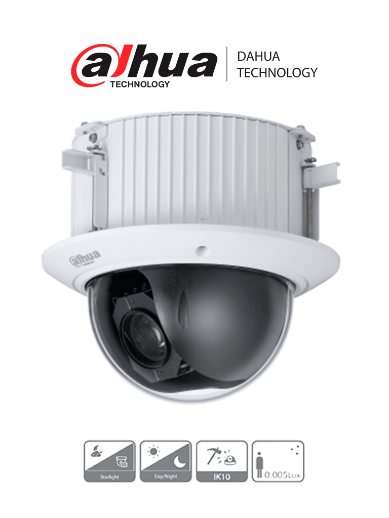 [DHT0330009] DAHUA DH-SD52C225-HC-LA - Cámara Domo PTZ de 2 Megapíxeles/ 1080p/ 25x de Zoom Óptico/ Montaje en Plafón o Techo Falso/ WDR Real 120dB/ Starlight/ Antivandálicaa IK10 /