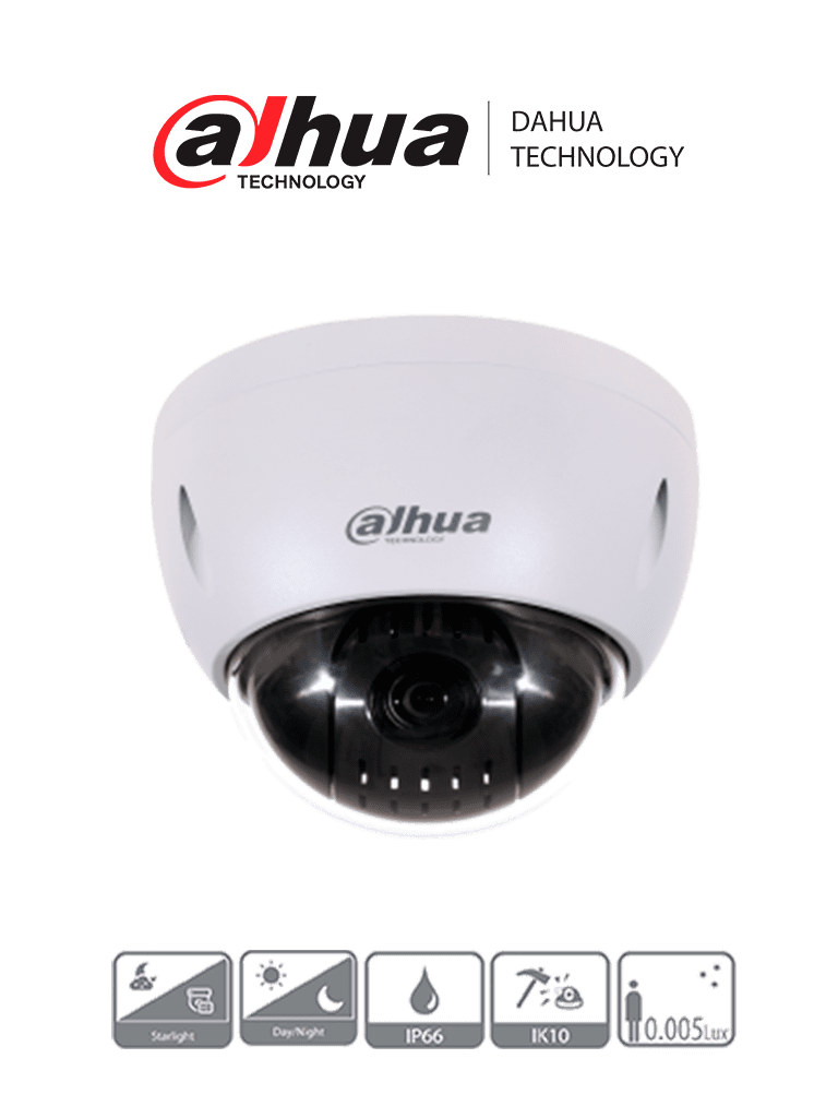 [DHT0330010] DAHUA DH-SD42215-HC-LA - Cámara PTZ de 2 Megapíxeles/ 1080p/ 15x de Zoom Óptico/ Montaje en Techo/ WDR Real 120 dB/ Starlight/ Antivandálica IK10/ IP66/ #PFDahua