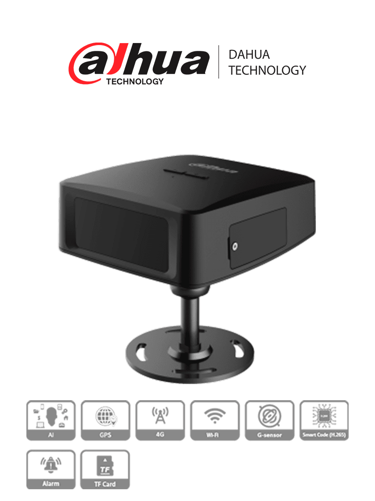 DAHUA DAE-CDMS8113-GFW - Camara para Tablero Vehicular de 1.3 Megapixeles/ Dashcam DSM 720p/ Campo de Vision 55°/ Micrófono y Altavoz Integrado/ 4G/ GPS/ WiFi/ Admite Camaras Moviles HDCVI Externas/ Compatible con Mobile Center/ #NuevosMoviles