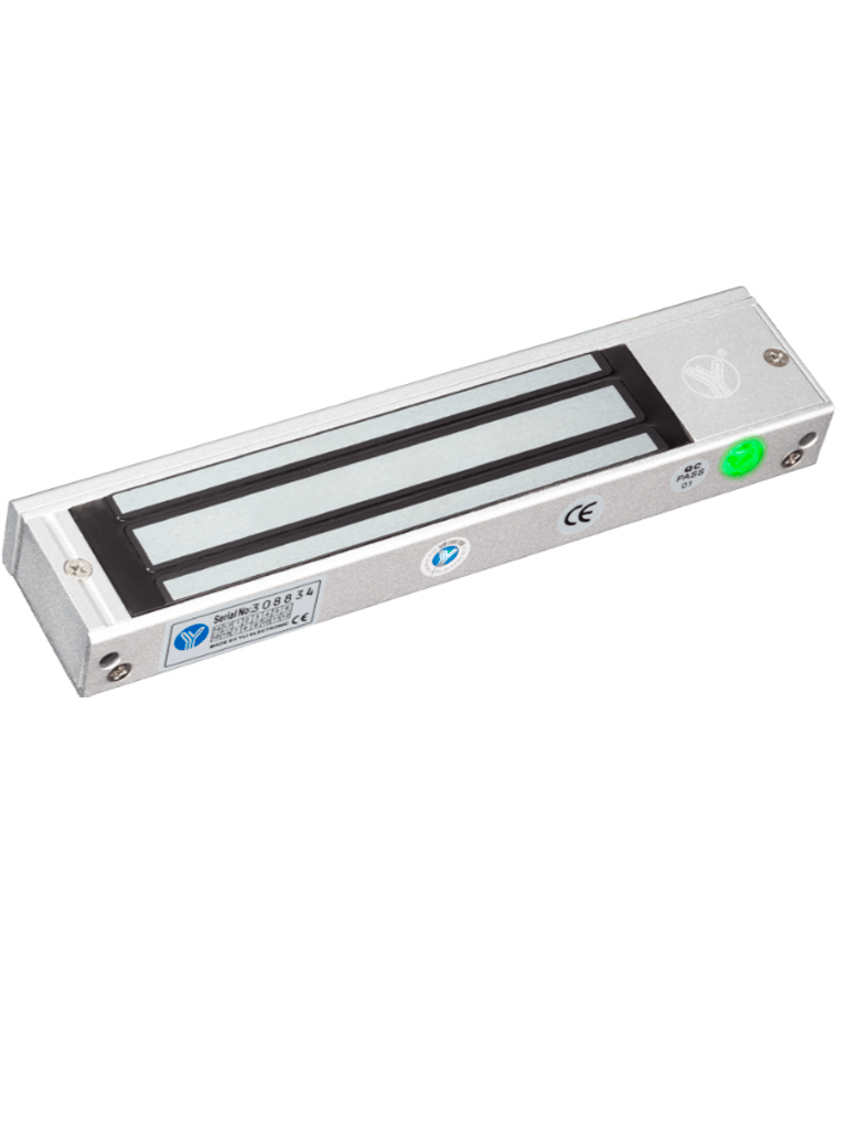 [YLE0850017] YLI YM180NLED Cerradura Magnética con indicador led para Control de Acceso / Fuerza de Sujeción 180 Kg o 350 LB / Compatible con Soporte YLI MBK180NLC y MBK180NZL / Para puerta de madera, vidrio o metal