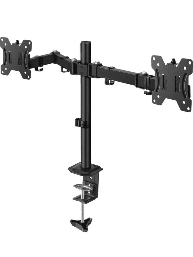 [SXN0530003] STEREN STV215 - Soporte de Escritorio para 2 Monitores de Hasta 32 Pulgadas /Estándar VESA: 75x75/ 100x100/ Ajuste Inclinación y Giro/ Soporta Hasta 8Kg / Articulaciones en Cada Brazo / Compatible con Monitores Curvos/
