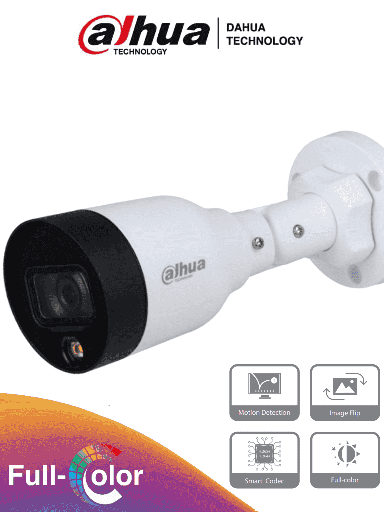 [DHT0030099] DAHUA IPC-HFW1439S1-LED-S4 - Camara IP Bullet de 4 Megapixeles/ Full Color/ H.265+/ Lente de 2.8mm/ 95 Grados de Apertura/ 15 Metros de Iluminación con Luz Visible/ WDR de 120 dB/ 