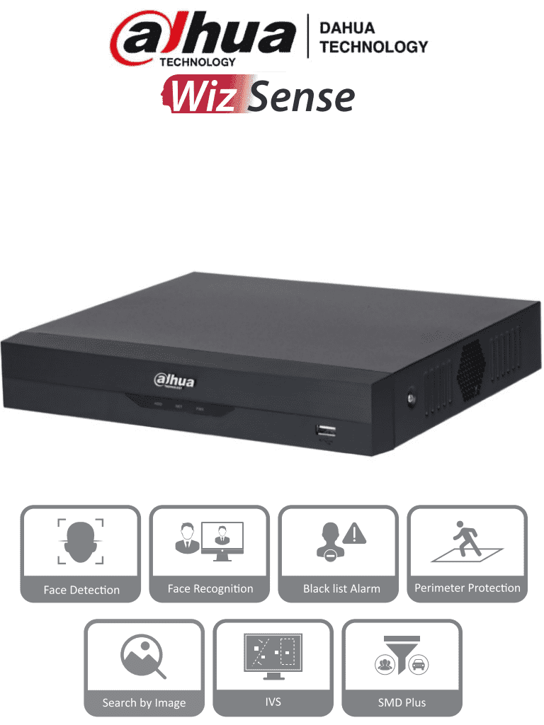 [DHT0200013] DAHUA NVR2116HS-I2 - NVR de 8 Megapixeles/ 4k/ 16 Canales IP/ WizSense/ Con IA/ Rendimiento de 144 Mbps/ Smart H.265+/ 1 Ch de Reconocimiento Facial o 1 Canal de Protección Perimetral o 4 Canales de SMD/ 1 Puerto SATA 10 TB/ HDMI&VGA/ Onvif/ 