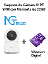 NGTECO NGC2401PAK - Paquete de Cámara NGC2401 IP PT WiFi 1080P con Memoria de 32GB Micro SDHC/ Linea Purple/ Clase 10 U1