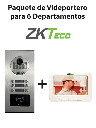 ZKTeco VE06A01PAQ7P- Paquete de Videoportero para 6 Departamentos VE06A01 con 1 Monitor VDPIB3 de 7 pulgadas