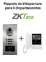 ZKTeco VE06A01PAQ4P - Paquete de Videoportero para 6 Departamentos VE06A01 con 1 Monitor VDPIB4 de 4.3 pulgadas