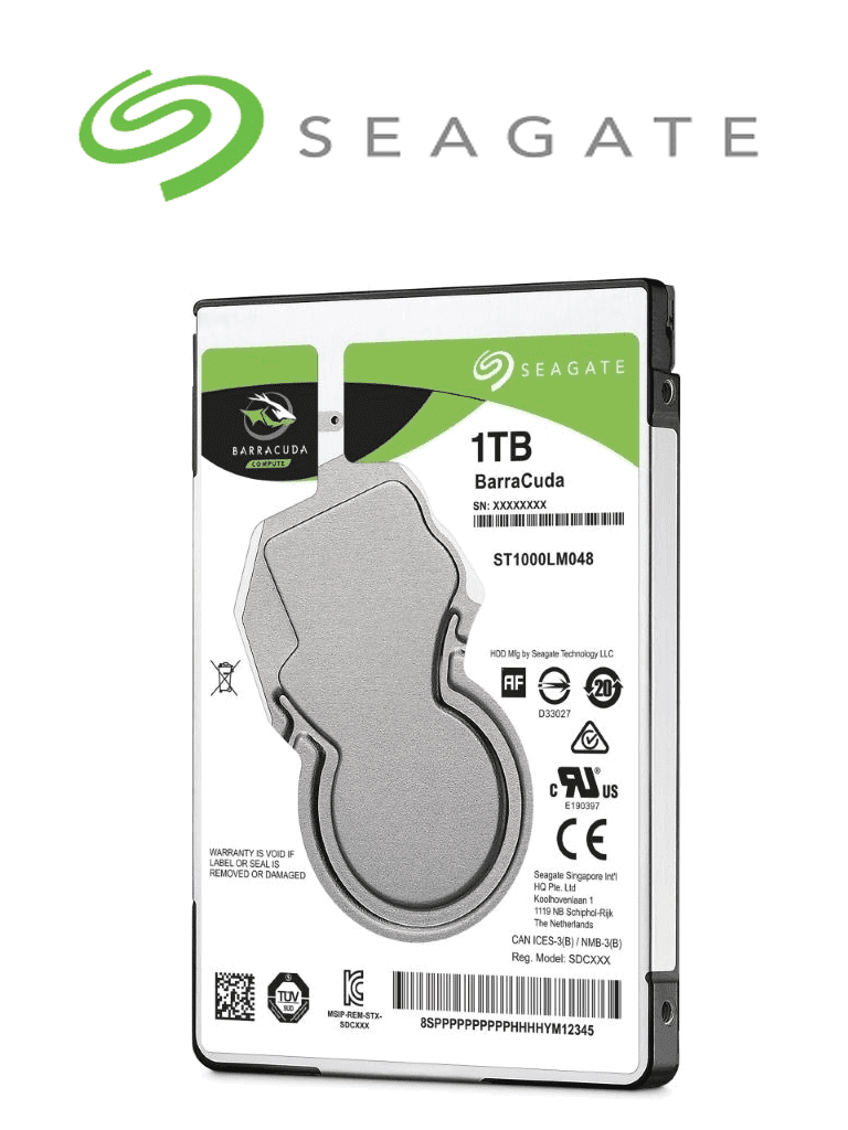 SEAGATE ST1000LM048  - Disco duro de 1TB / 2.5 Pulgadas  / Para usos multiples / SATA 6Gb/s / 128MB / 5400 RPM / 600000 Ciclos/ BarraCuda / Compatible con DVRs móviles 