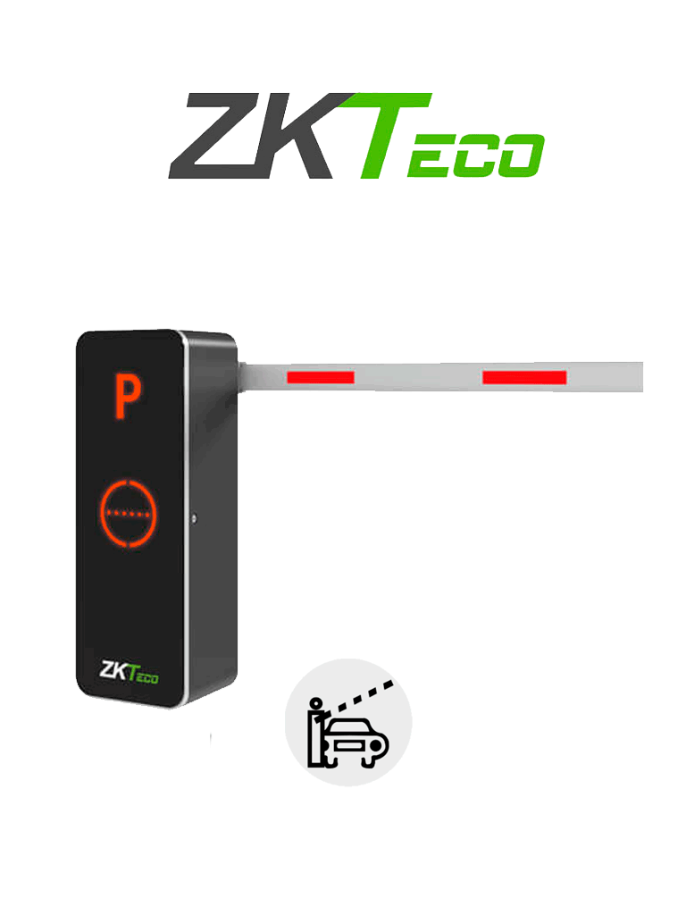 ZKTECO BGM1030L - Barrera Vehicular / Brazo Recto Dirección Ajustable / 3 Metros / Gabinete con Luz LED / Indicador de Estado / 1.5 s de apertura / Incluye 2 controles / Módulo Wi-Fi para conectarse con la App ZK Barrier gratuita y aperturar o cerrar